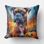 カボチャが怖いハロウィーンボクサー クッション (正面)