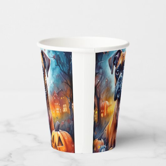 カボチャが怖いハロウィーンボクサー 紙コップ (右)