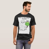 カボチャが黒い服白熱［赤熱］光を放つでよろしい Tシャツ (正面フル)