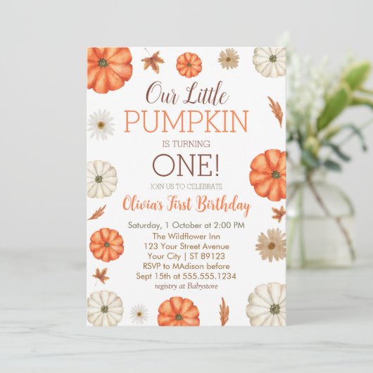 カボチャが1歳の誕生日を迎える 招待状 (スタンド正面)