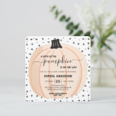 カボチャが、ハロウィーンのベビーシャワーの途中 招待状 (スタンド正面)