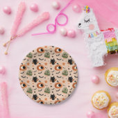 カボチャこうもりスターズパターンハお洒落ロウィン ペーパープレート (パーティー)