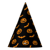 カボチャこうもりトリックまたはダークパターンの処理 パーティーハット (左)