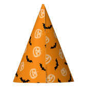 カボチャこうもりトリックオレンジパターン パーティーハット (裏面)