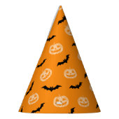 カボチャこうもりトリックオレンジパターン パーティーハット (左)