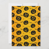 カボチャこうもりハロウィン不気味ワンバースデーパーティー 招待状 (裏面)