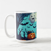 カボチャだらけのハロウィンの夜の風景 🌕 コーヒーマグカップ (左)