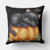 カボチャつるにのまわりに入った、休んでいる子猫 クッション (裏面)