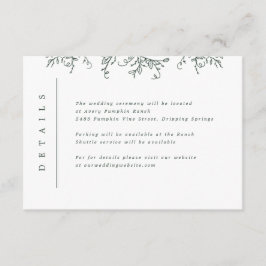 カボチャつる植物モノグラム結婚のインサート エンクロージャーカード