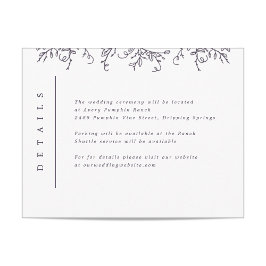 カボチャつる植物モノグラム結婚のインサート エンクロージャーカード