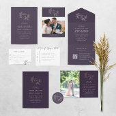 カボチャつる植物モノグラム結婚のインサート エンクロージャーカード