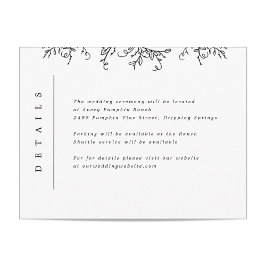 カボチャつる植物モノグラム結婚のインサート エンクロージャーカード