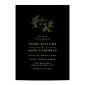 カボチャつる植物モノグラム結婚ズフォイル招待状 箔招待状