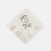 カボチャつる植物モノグラム 縁ありカクテルナプキン (角)