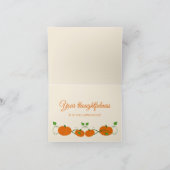 カボチャつる植物折り畳みサンキューカード サンキューカード (内部)