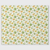 カボチャつる植物水彩 ラッピングペーパー (フラット)