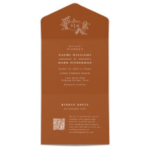 カボチャつる植物結婚ズRSVP付きモノグラム