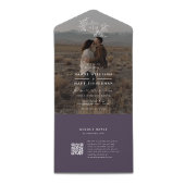 カボチャつる植物結婚写真とRSVPのモノグラム オールインワン招待状