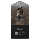 カボチャつる植物結婚写真とRSVPのモノグラム オールインワン招待状