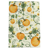 カボチャつる植物(コーンシルク)秋のパターン – 抱き枕 ミディアムペーパーバッグ (裏面)