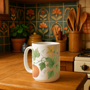 カボチャつる植物(花) コーヒーマグカップ