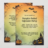 🎃カボチャでいっぱいのハロウィンパーティー 招待状 (正面/裏面)