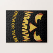 カボチャでトリックまたはトリートメント顔 ジグソーパズル (横)