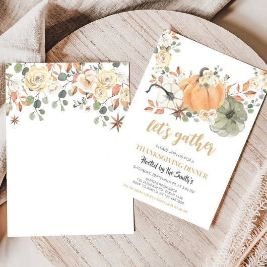 カボチャで夕食の感謝祭を集めよう 招待状