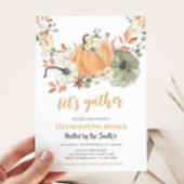 カボチャで夕食の感謝祭を集めよう 招待状