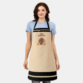 カボチャで感謝祭の七面鳥 エプロン (着用した状態)