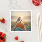 カボチャで歌う秋のロビン スタンダードカクテルナプキン (インサイチュ)