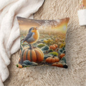 カボチャで歌う鳥 クッション (ブランケット)