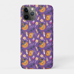 カボチャとこうもりの可愛いハロウィーンイラストレーション iPhone 11 PROケース