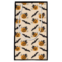 カボチャとこうもりハロウィーンのカボチャのちょうちんオレンジブラック