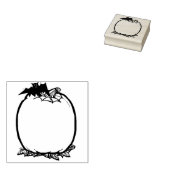 カボチャとこうもり空白のイラストレーションのアートスタンプ ラバースタンプ (押印)