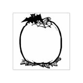 カボチャとこうもり空白のイラストレーションのアートスタンプ ラバースタンプ (インプリント)