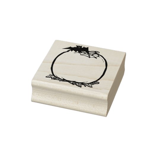 カボチャとこうもり空白のイラストレーションのアートスタンプ ラバースタンプ (スタンプ)