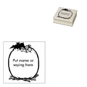 カボチャとこうもり空白の2イラストレーションアートスタンプ ラバースタンプ (押印)