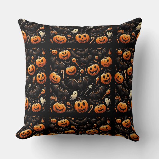 カボチャとこうもり クッション (正面)