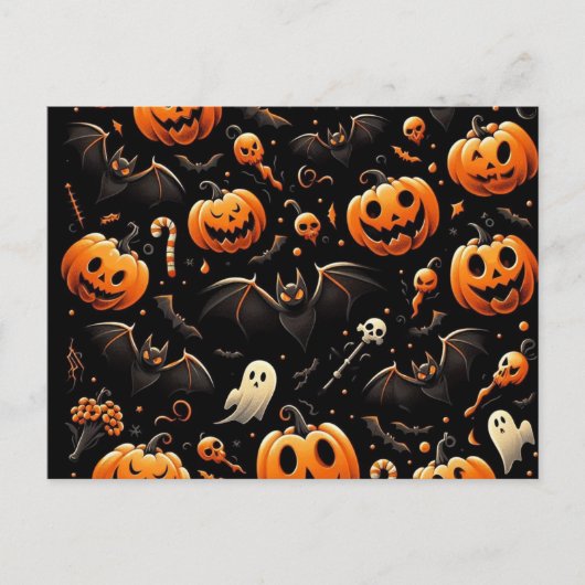 カボチャとこうもり シーズンポストカード (正面)