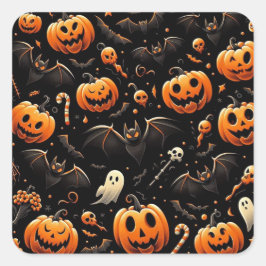 カボチャとこうもり スクエアシール