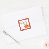 カボチャとこうもり、ハローウィンパーティ スクエアシール (封筒)