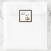 カボチャとこうもり、ハローウィンパーティ スクエアシール (バッグ)