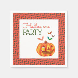 カボチャとこうもり、ハローウィンパーティ スタンダードカクテルナプキン