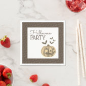 カボチャとこうもり、ハローウィンパーティ スタンダードカクテルナプキン (インサイチュ)