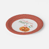 カボチャとこうもり、ハローウィンパーティ ペーパープレート (アングル)