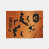 カボチャとこうもり フリースブランケット (正面(横))