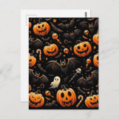 カボチャとこうもり ポストカード (正面/裏面)