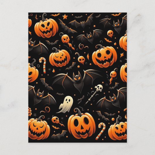カボチャとこうもり ポストカード (正面)