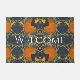 カボチャとつる植物ウェルカムドアマット ドアマット